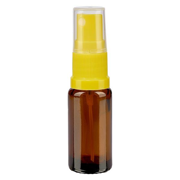 Apoteksflaska brun 10ml spraytopp gul Apoteksflaska brun 10ml spraytopp gul