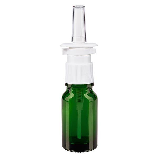 Apoteksflaska grön 10ml näsförstoftare vit standard Apoteksflaska grön 10ml näsförstoftare vit standard