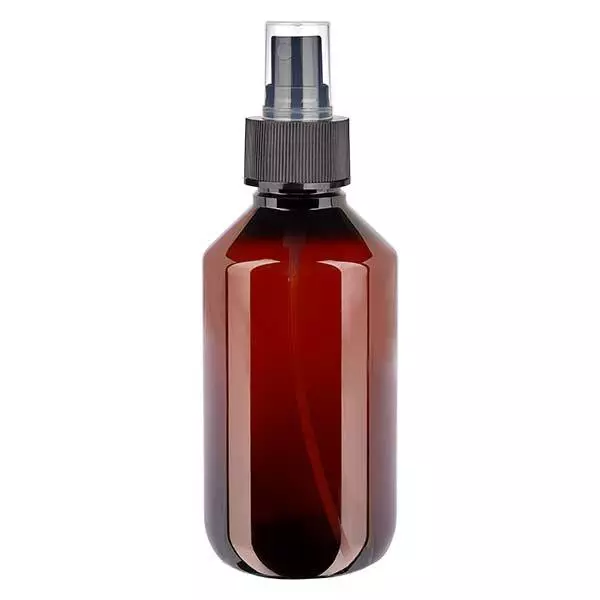 PET-flaska 200ml med svart atomiserare