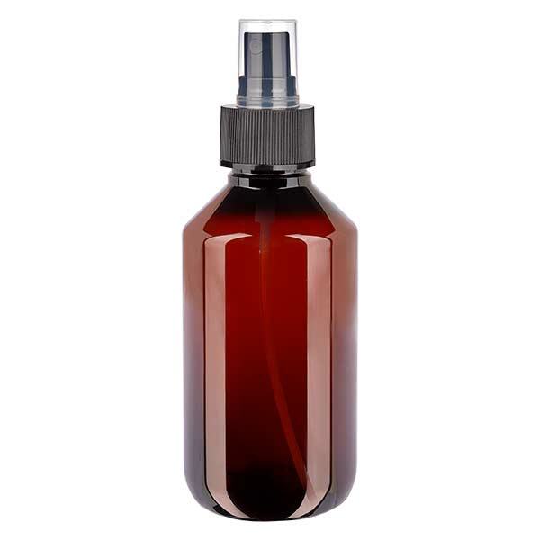 PET-flaska 200ml med svart atomiserare
