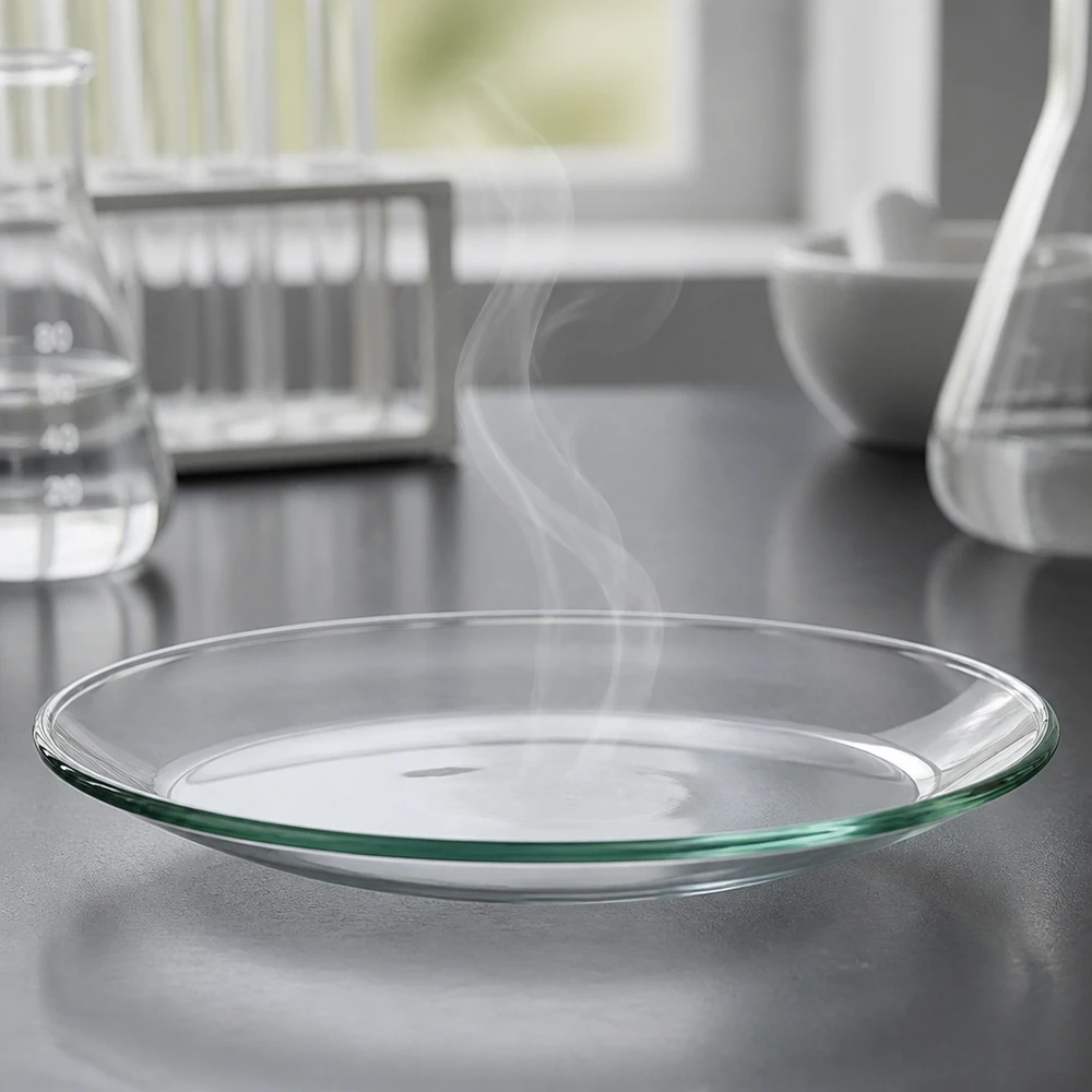 Glasskål för klockor ø60 mm Platt laboratorieskål med 60 mm diameter tillverkad av transparent glas för avdunstningsexperiment