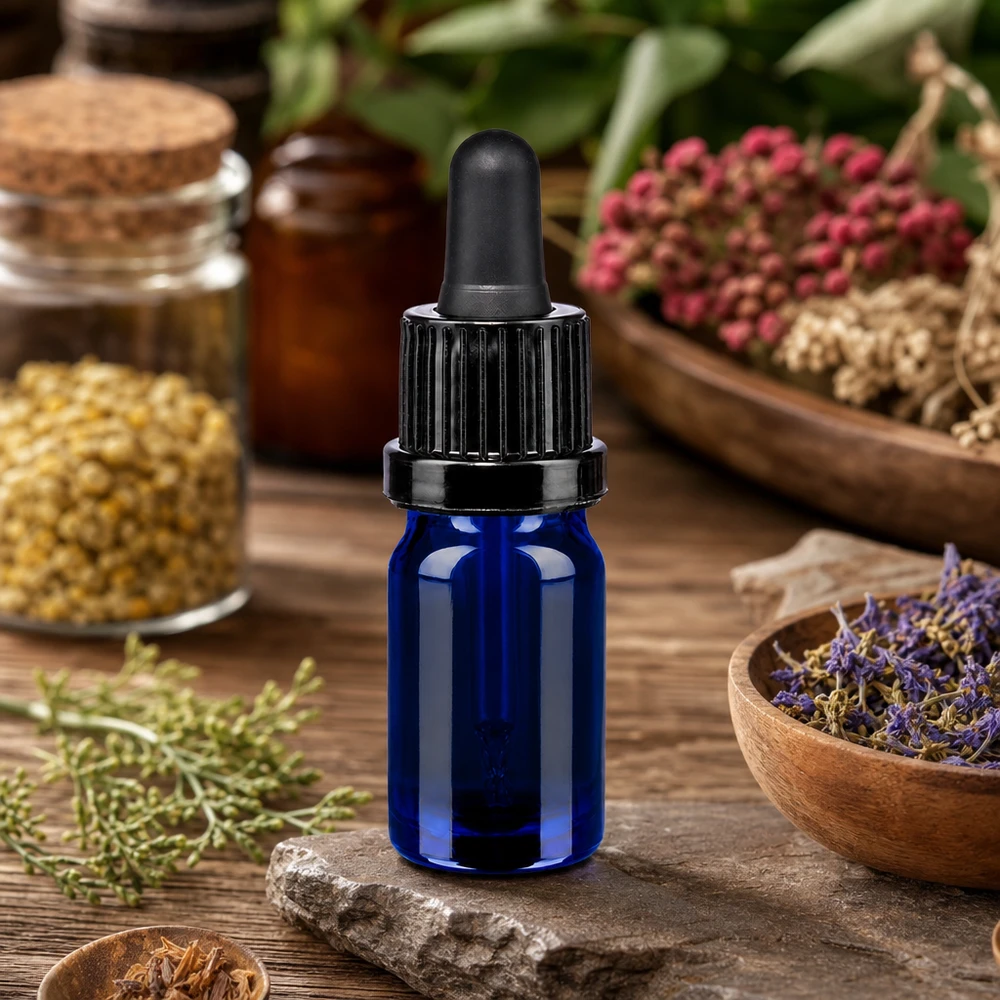 5 ml pipettflaska med svart förslutning BlueLine UT18/5 Kompakt 5 ml glasflaska med pipett för exakt dosering OV BlueLine UT18/5