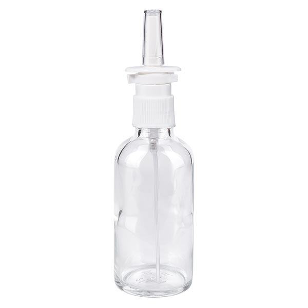 Apoteksflaska klar 50ml nässpray vit standard Apoteksflaska klar 50ml nässpray vit standard