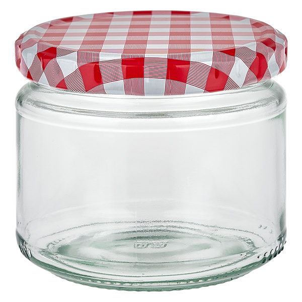 330 ml rund burk med BasicSeal-lock röd/vit UNiTWIST