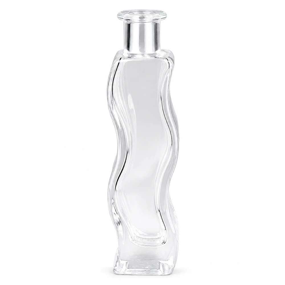 100 ml glasflaska Melissa utan förslutning UNiTWIST® 100 ml glasflaska Melissa tom utan lock UNiTWIST transparent med korrugerad form för parfym eller kosmetika