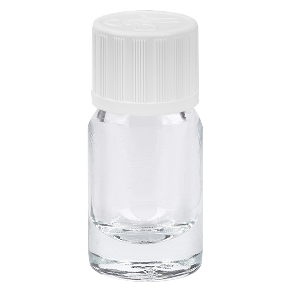 5ml flaska 11mm skruvkork vit standard sabotagesäker ClearLine UT18/5 5ml flaska 11mm skruvkork vit standard sabotagesäker ClearLine UT18/5