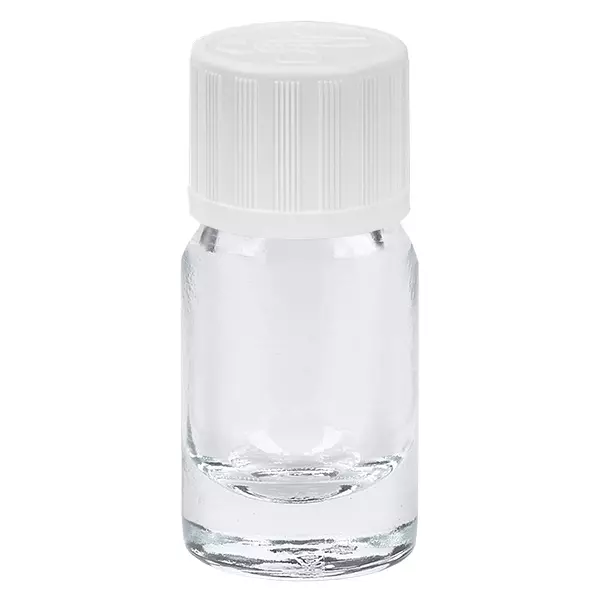 5ml flaska 11mm skruvkork vit standard sabotagesäker ClearLine UT18/5 5ml flaska 11mm skruvkork vit standard sabotagesäker ClearLine UT18/5