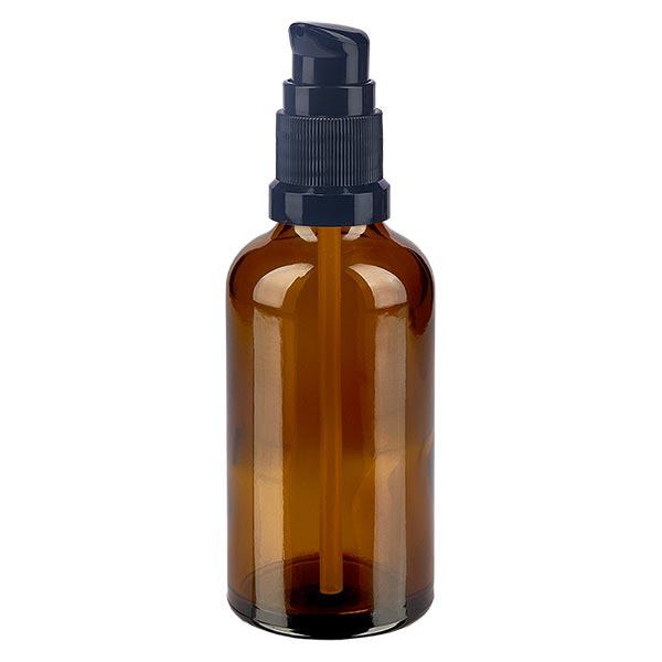 Apoteksflaska brun 50ml pumplock svart standard