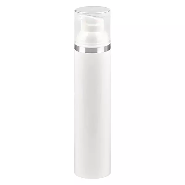 100ml Airless Dispenser vit med silverprägling