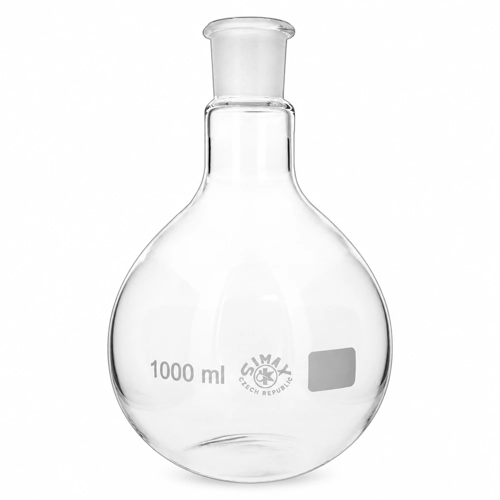 Kolv 1000ml glas med standard slipad fog 29/32 för laboratorieapplikationer