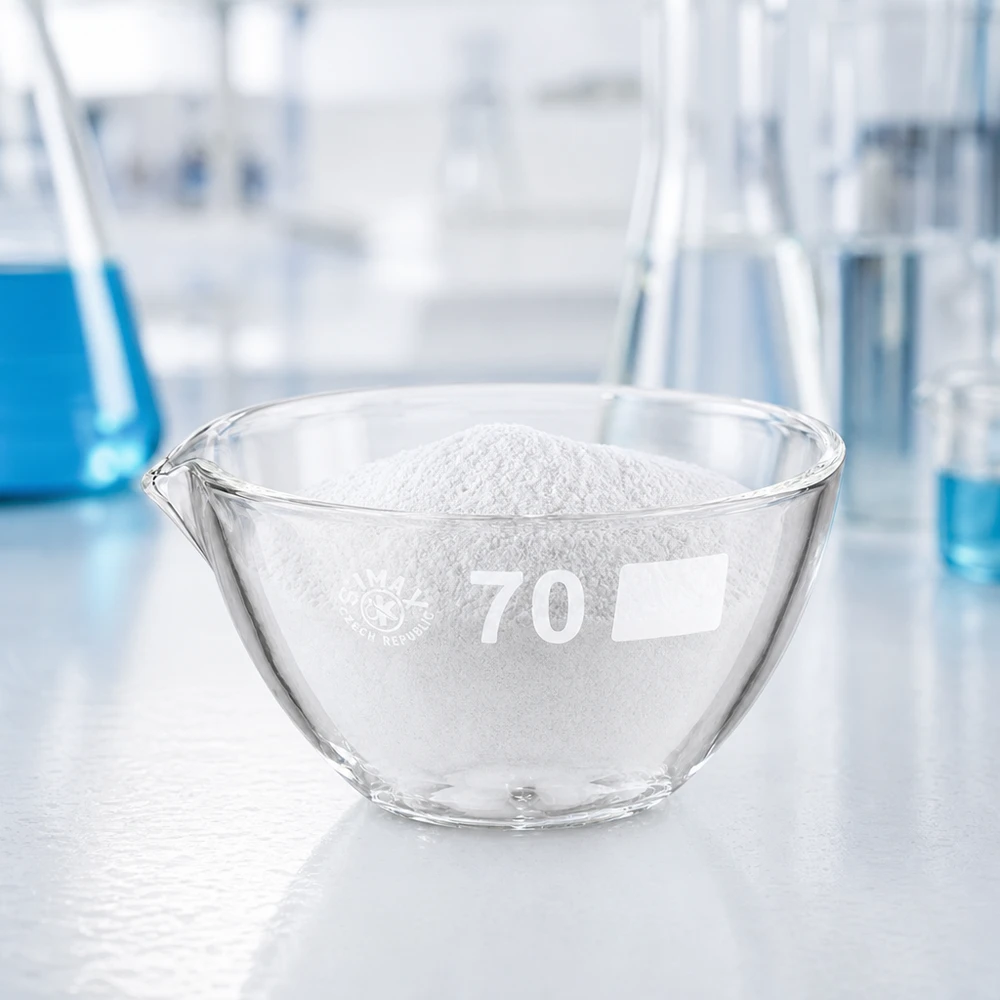 60ml indunstningsskål med pip av borosilikat ø70mm Liten 60 ml indunstningsskål med praktisk ø70 mm pip av robust borosilikatglas för laboratorieteknik