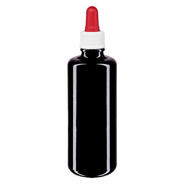Apoteksflaska violett 50ml pipett vit/röd standard Apoteksflaska violett 50ml pipett vit/röd standard