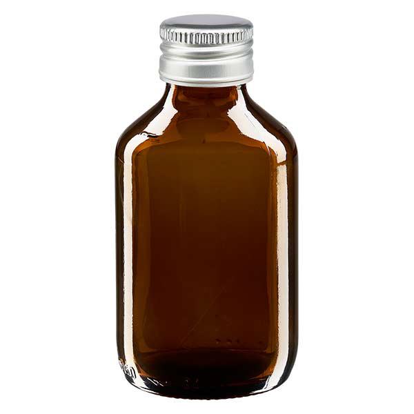 150ml medicinflaska brun, med silverfärgat aluminiumlock ApoGlas 150ml medicinflaska brun, med silverfärgat aluminiumlock ApoGlas