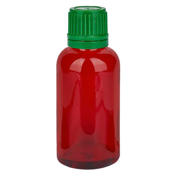30ml flaska 11mm skruvkork grönt manipulationsskyddat lock RedLine UT18/30