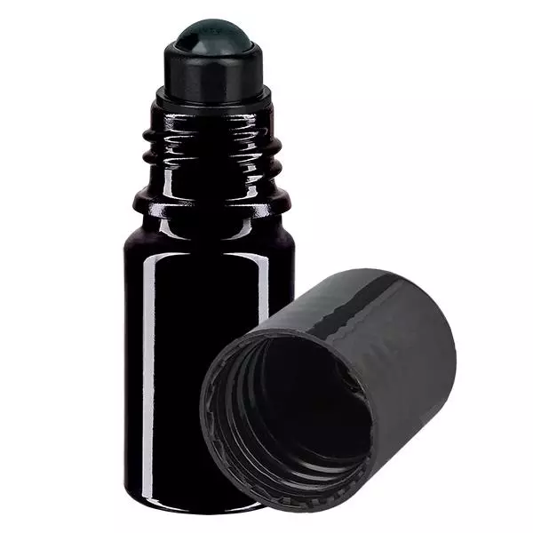 Apoteksflaska violett 5ml roll-on lock svart Apoteksflaska violett 5ml roll-on lock svart