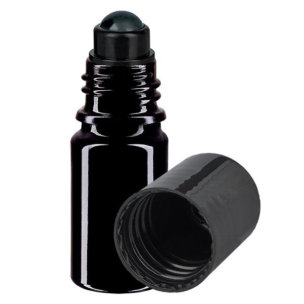 Apoteksflaska violett 5ml roll-on lock svart Apoteksflaska violett 5ml roll-on lock svart