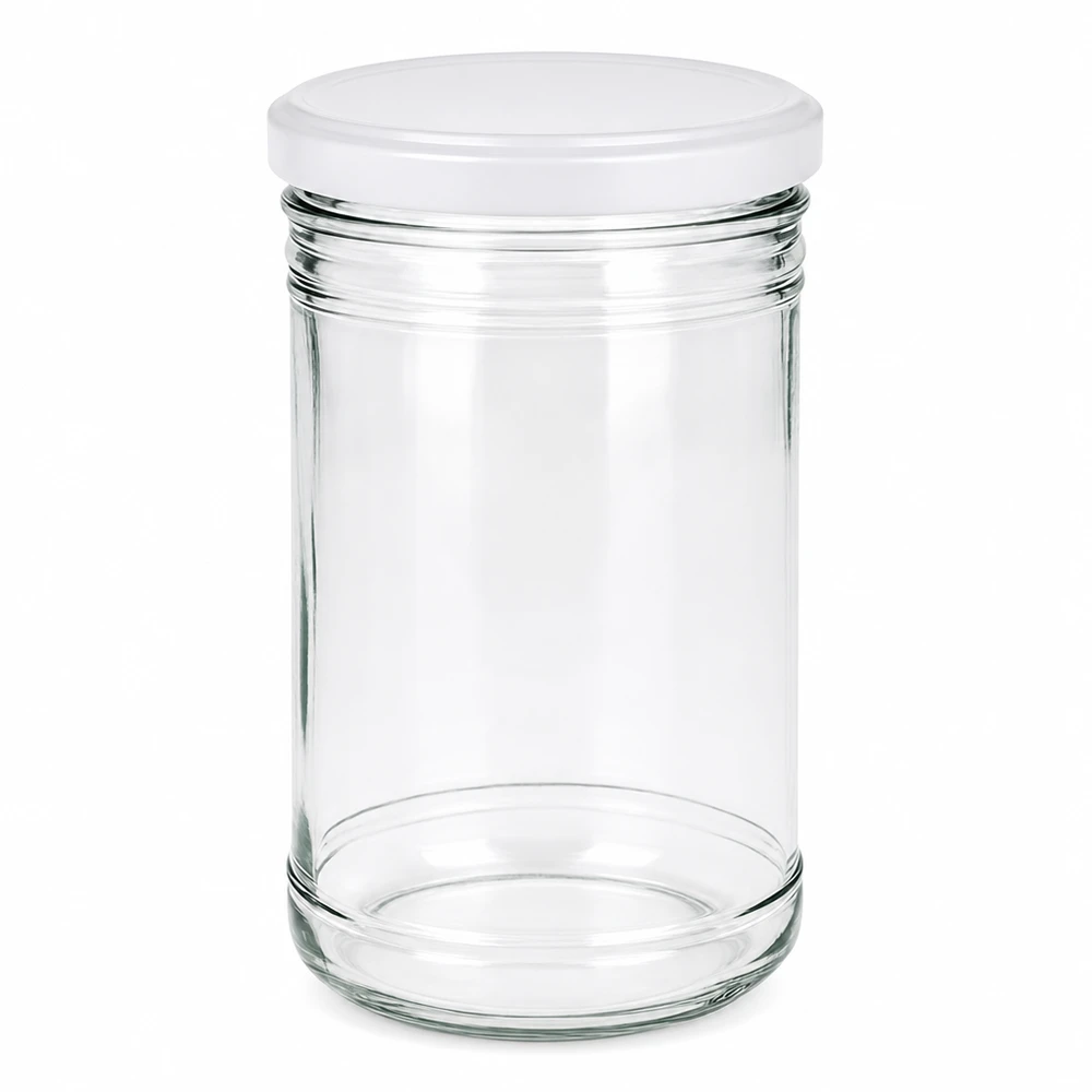 1053ml Krossade glasögon med BasicSeal-lock vit UNiTWIST 1053ml masonburk med vitt BasicSeal-lock transparent tom UN-certifierad konserveringsburk förvaringsburk