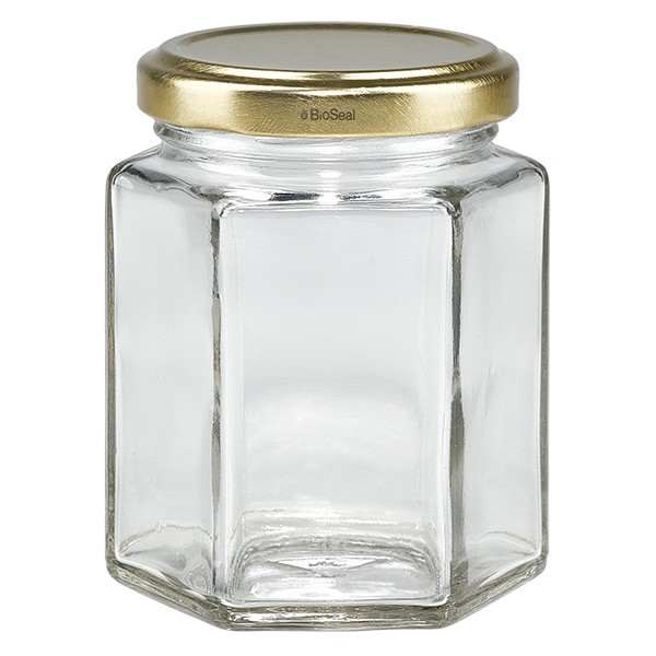 196 ml hexaburk med UNiTWIST BioSeal-lock i guld