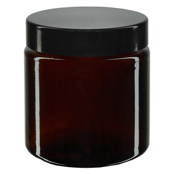 120ml glasburk. brun, med svart bakelitlock ApoGlas