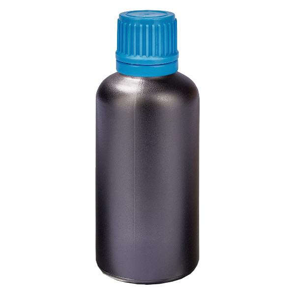 50ml flaska 11mm skruvkork blå säkerhetslock BlackLine UT18/50 50ml flaska 11mm skruvkork blå säkerhetslock BlackLine UT18/50