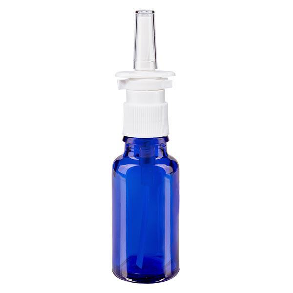 Apoteksflaska blå 20ml nässprayflaska vit standard Apoteksflaska blå 20ml nässprayflaska vit standard