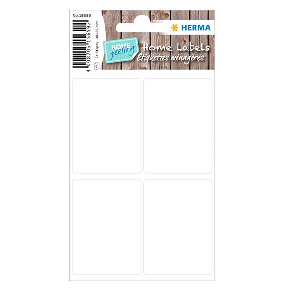 Universella etiketter vit (24 klistermärken) 40x55mm Universella etiketter vit (24 klistermärken) 40x55mm