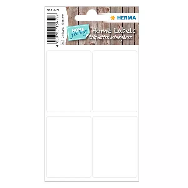 Universella etiketter vit (24 klistermärken) 40x55mm Universella etiketter vit (24 klistermärken) 40x55mm