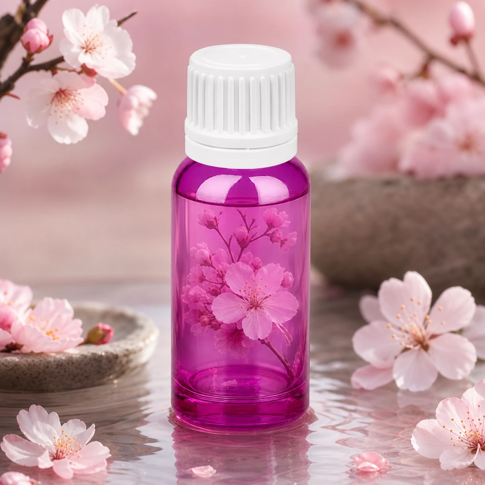 20 ml flaska med 11 mm skruvkork i elegant lila färg för kosmetiska produkter av hög kvalitet