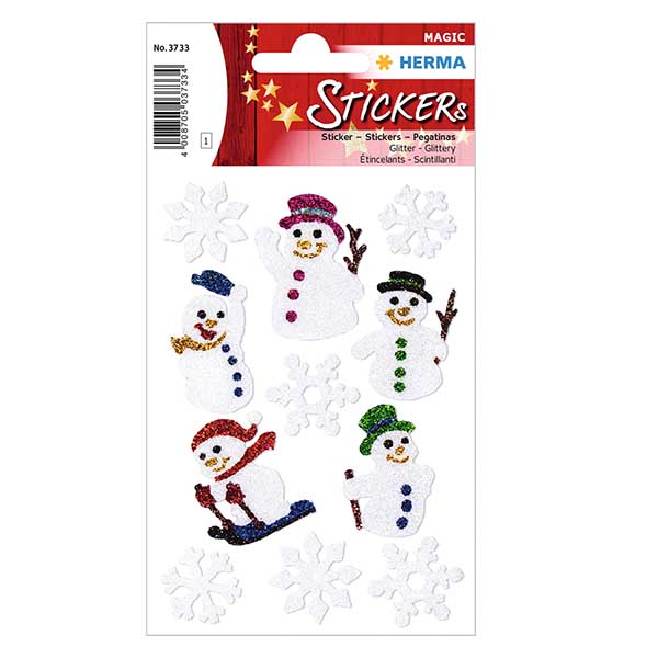 Klistermärken "Snögubbar" (11 klistermärken med glitter) Klistermärken "Snögubbar" (11 klistermärken med glitter)