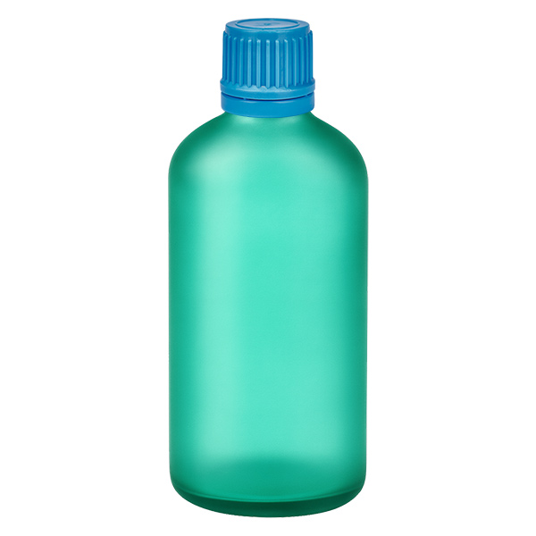 100ml flaska 11mm skruvkork blå med manipuleringssäkert lock GreenLine UT18/100 100ml flaska 11mm skruvkork blå med manipuleringssäkert lock GreenLine UT18/100