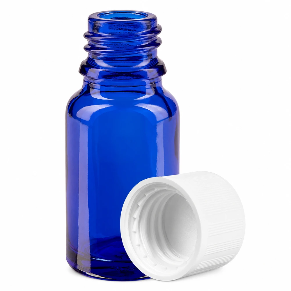 10 ml flaska 11 mm skruvkork vit standardförslutning BlueLine UT18/10 10 ml flaska 11 mm skruvkork vit standardförslutning BlueLine UT18/10