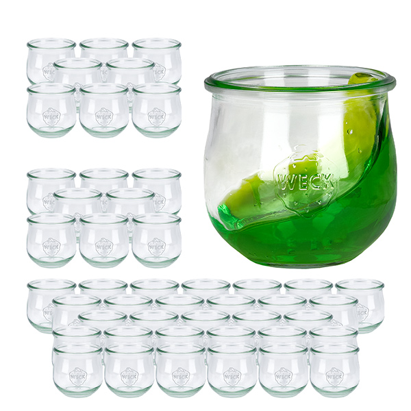 Set med 48 Weck-burkar tulpanformade burkar 370 ml Set med 48 Weck-burkar tulpanformade burkar 370 ml