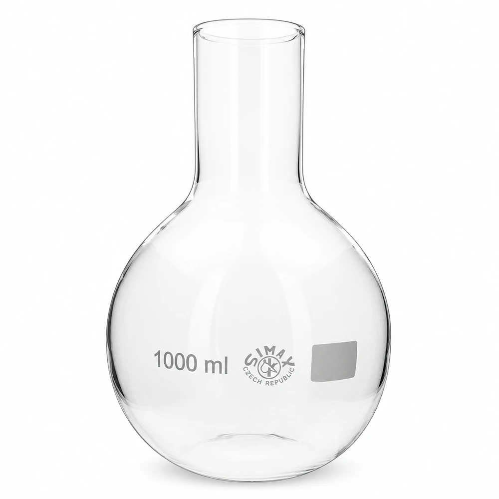 1000 ml kolv av borosilikatglas med bred hals för laboratoriebruk