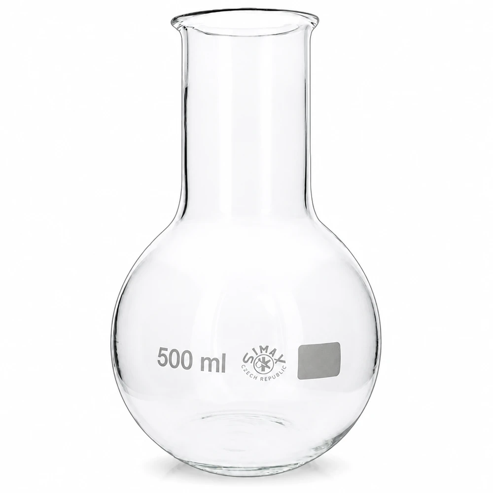 Höftkolv 500ml bred hals 500 ml kolv med vid mynning och rund botten för kemiska experiment i laboratoriet