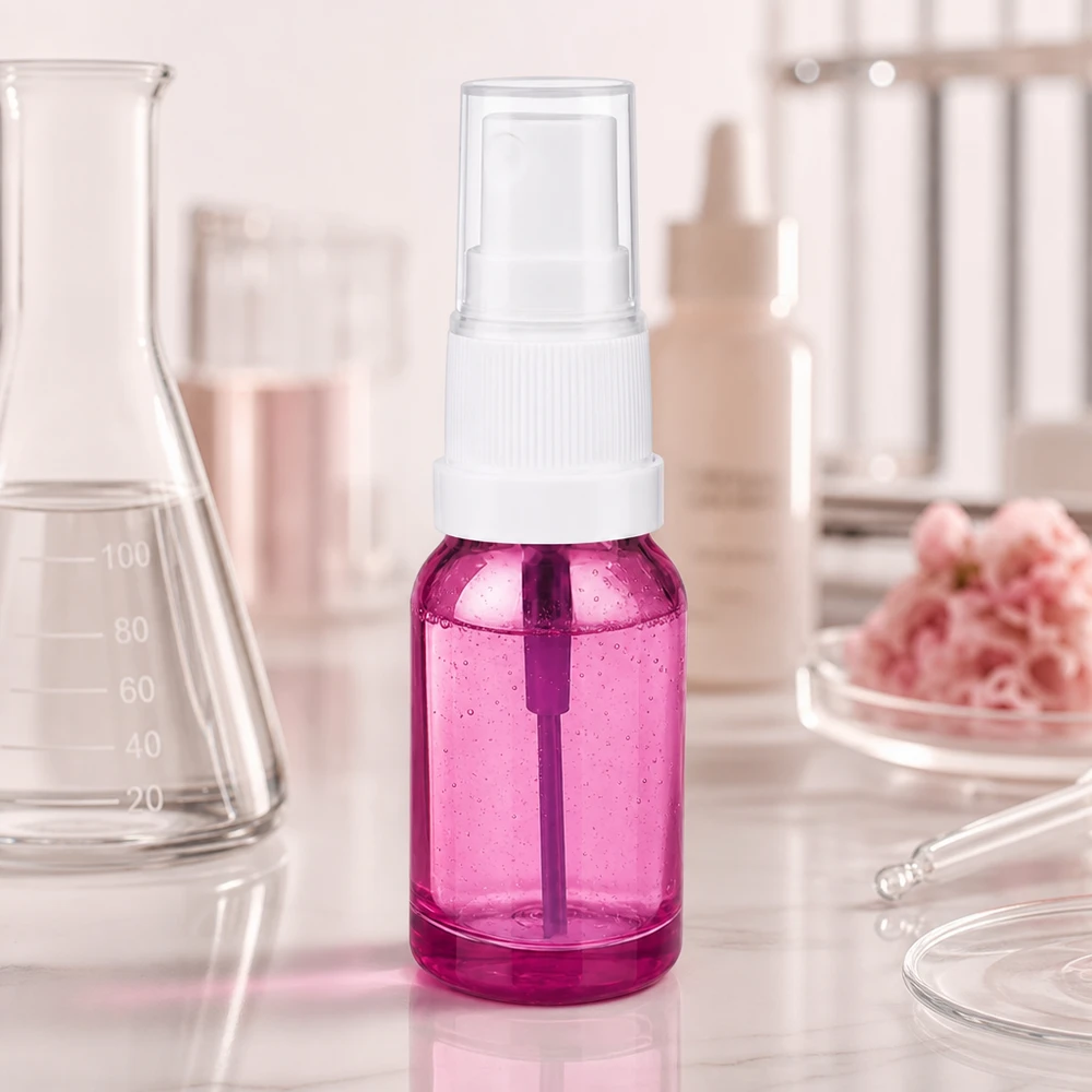 10ml sprayflaska vit/transparent Standard PurpleLine UT18/10 10 ml sprayflaska i transparent lila med vit atomiserare för exakt dosering av vätskor
