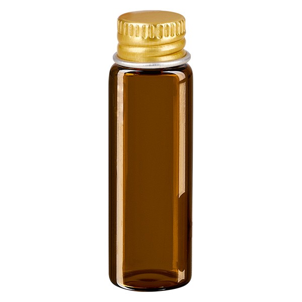 5ml miniglasflaska brun metallkork guld UNiTWIST 5ml miniglasflaska brun metallkork guld UNiTWIST