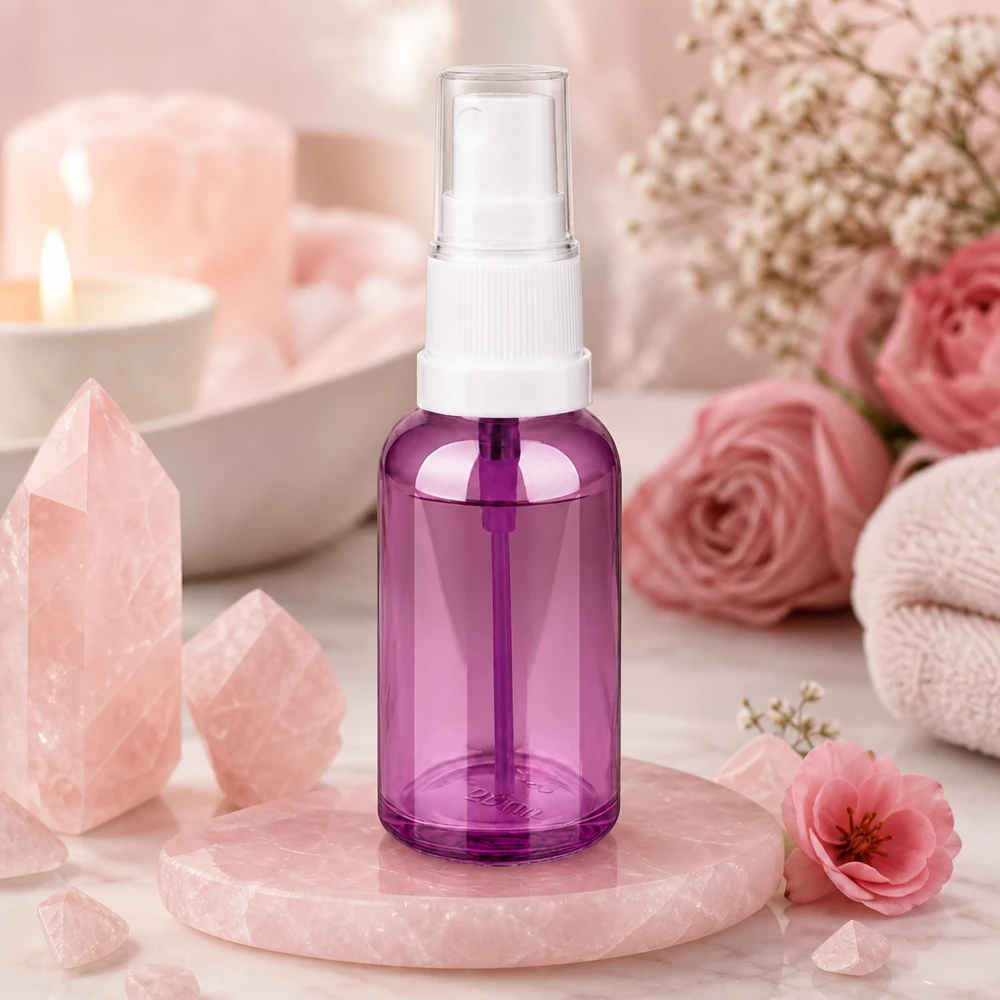 30ml sprayflaska vit/transparent Standard PurpleLine UT18/30 Kompakt 30 ml sprayflaska i elegant lila färg för DIY-kosmetik och naturkosmetik
