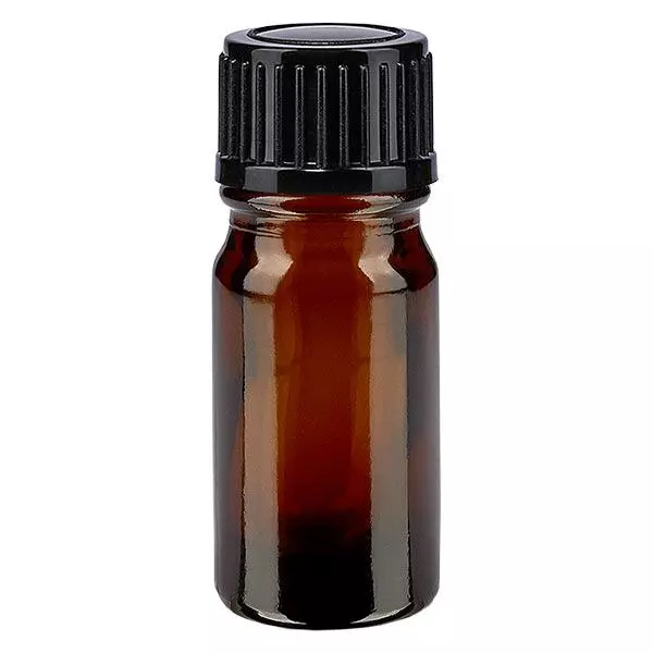 Apoteksflaska brun 5ml droppflaska 1mm svart standard Apoteksflaska brun 5ml droppflaska 1mm svart standard