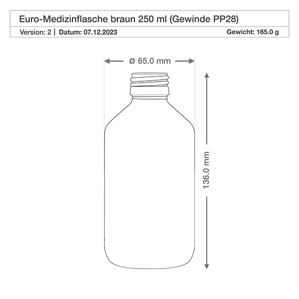 250 ml medicinflaska brun, med guldfärgat aluminiumlock ApoGlas 250 ml medicinflaska brun, med guldfärgat aluminiumlock ApoGlas