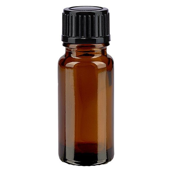 Apoteksflaska brun 10ml dropplock 1mm svart standard Apoteksflaska brun 10ml dropplock 1mm svart standard