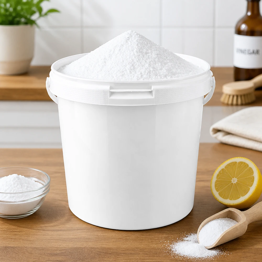 Hink 5.6L av vit polypropenplast utan lock Rund plasthink av PP, 5,6 liter, vit, lämplig för hushållsbruk och städning