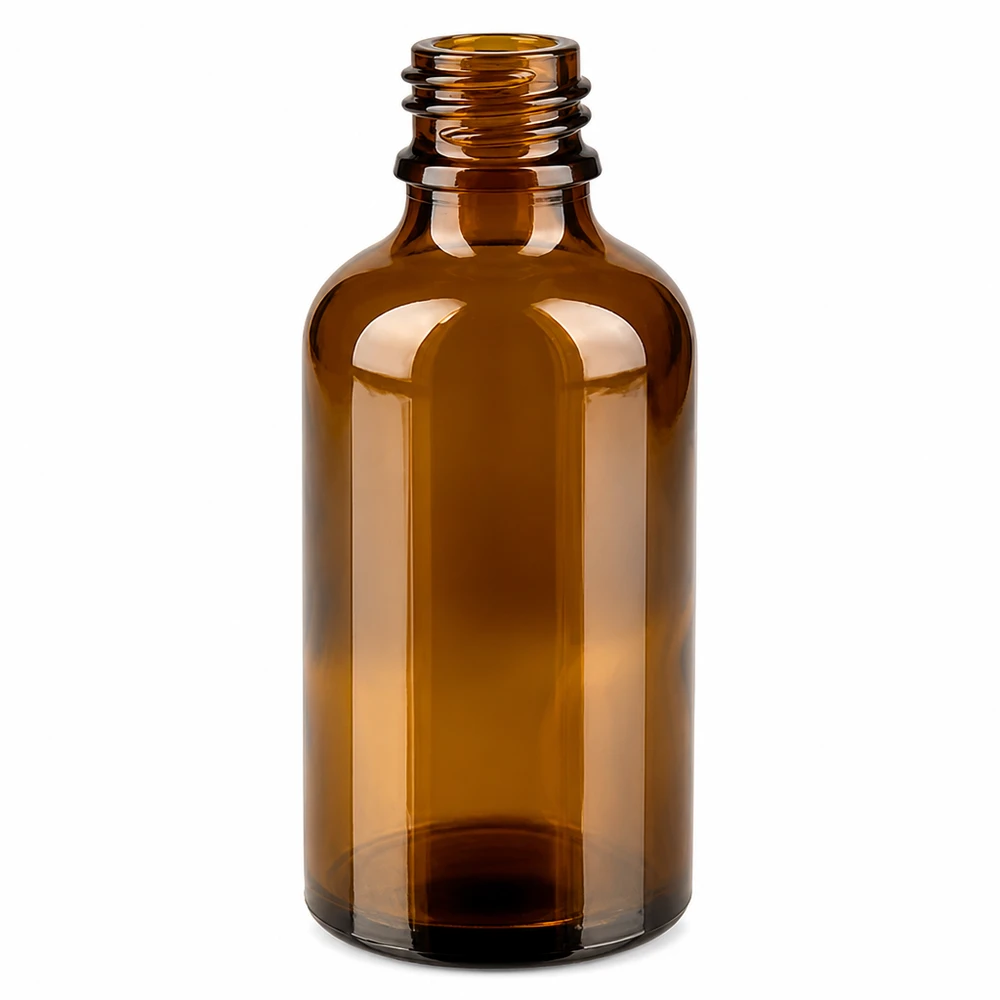 50ml Droppflaska 1mm svart med säkerhetsförslutning BrownLine UT18/50 Brun glasflaska 50 ml med gänga för dropplock - perfekt för ljuskänsliga vätskor