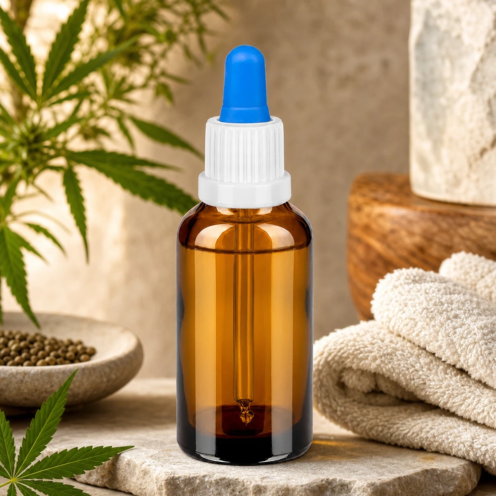 30 ml pipettflaska vit/blå med säkerhetsförslutning BrownLine UT18/30 30 ml pipettflaska med blå pipettspets och vit gänga för optimal doseringsnoggrannhet