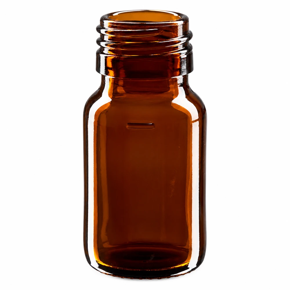 30ml medicinflaska brun, utan lock PP28 ApoGlas 30 ml bärnstensfärgad glasflaska utan lock för medicinska tillämpningar PP28-gänga
