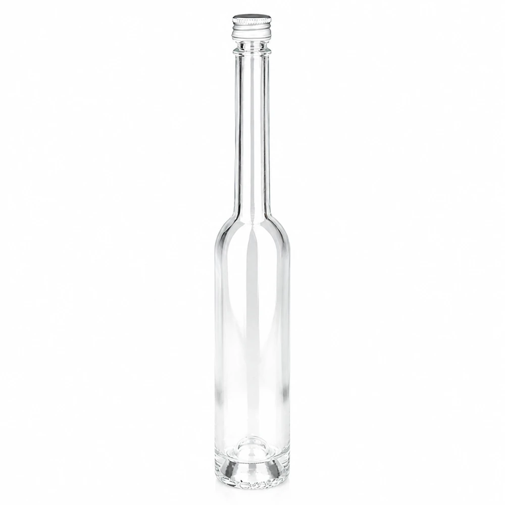 100 ml glasflaska Toni med skruvkork silver UNiTWIS för sprit och oljor