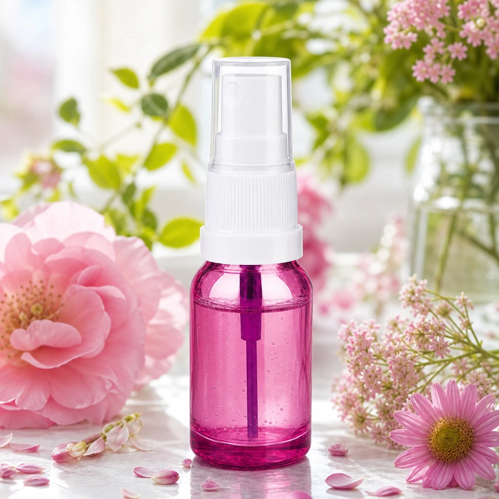 10ml sprayflaska vit/transparent Standard PurpleLine UT18/10 Högkvalitativ 10 ml sprayflaska av transparent plast i elegant lila design