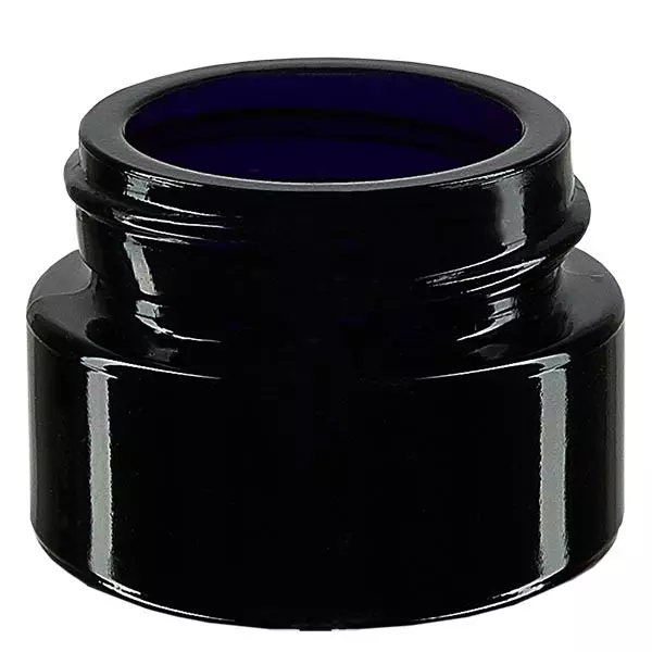Kosmetisk burk i violett glas 15ml, utan lock Kosmetisk burk i violett glas 15ml, utan lock