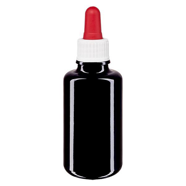 Apoteksflaska violett 30ml pipett vit/röd standard Apoteksflaska violett 30ml pipett vit/röd standard