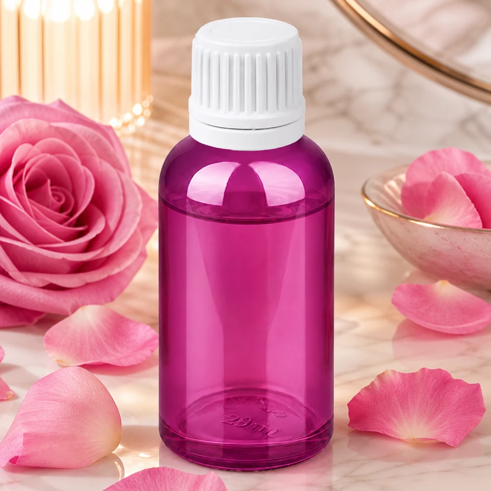 30ml droppflaska 0,7mm vit Originality skruvkork PurpleLine UT18/30 30 ml PurpleLine droppflaska med 0,7 mm öppning, idealisk för aromaterapi och hudvård