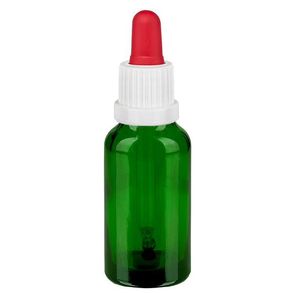 20 ml pipettflaska vit/röd med säkerhetsförslutning GreenL. UT18/20